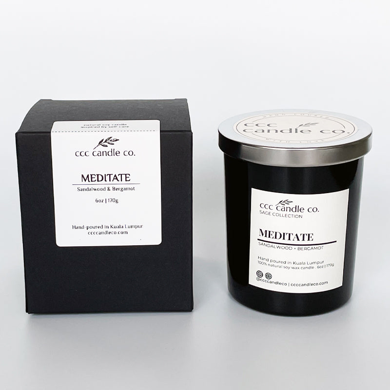 MEDITATE – Sandalwood & Bergamot Candle